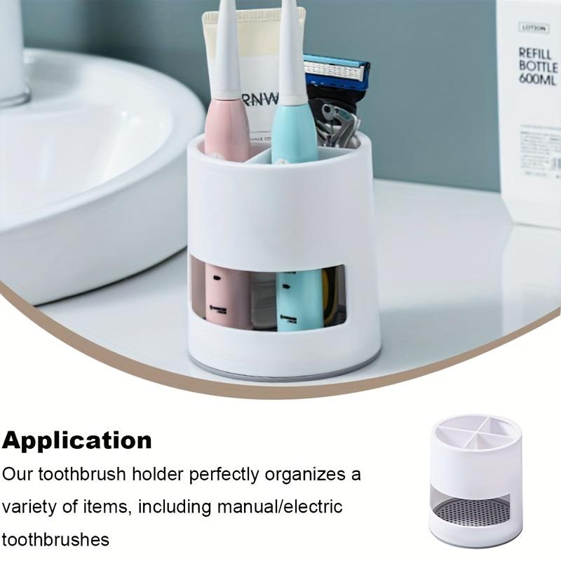 1 Stück, Multifunktionaler Badezimmer-Aufbewahrungs-Organizer, Freistehender Arbeitsplatten-Zahnputzbecher mit Abtropfschale, Zahnpasta-Halter, Rasierständer