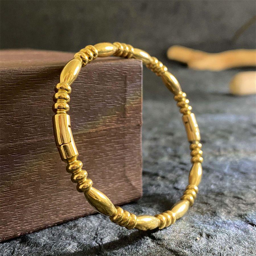 18K Gold-Plated Titanium Steel Bracelet: European & American Style, Fashionable & Versatile