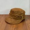 Fashion Hat autumn and winter retro pleated bow stacked newsboy hat suede women's big head circumference shows the face small wide brim thermal hat