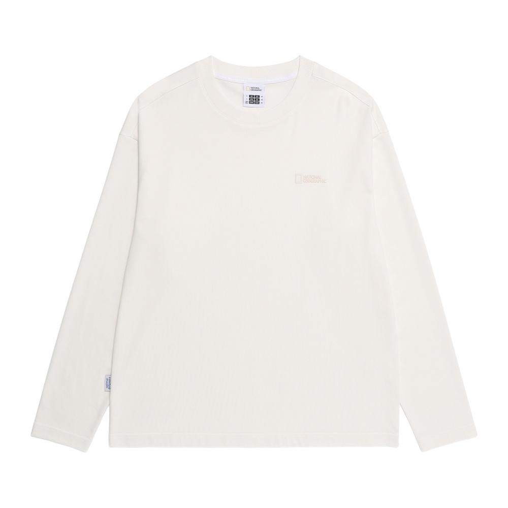 NATIONALGEOGRAPHIC N265Uts901 Supima Semi-Overfit Long Sleeve T-Shirt O/White