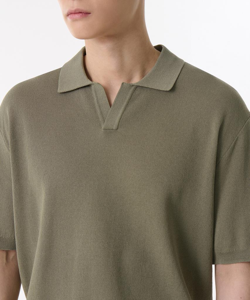 Musinsa Standard Cool Touch Slit Neck Knitted Polo Shirt [Sage]