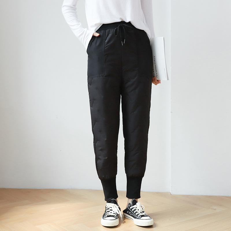 

Большие размеры, толстые, свободные, тонкие, теплые, женские брюки, легкие, повседневные брюки M чёрный