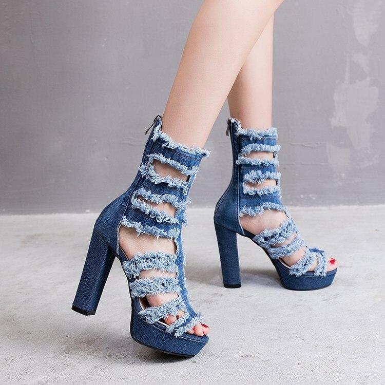 Nueva Moda Mujer Botas Altas de Rodilla Pantalones Cuadrados Recortados  Jeans Botas Verano Cool Botas Transpirable Denim comprar a buen precio —  entrega gratuita, reseñas reales con fotos — Joom