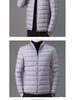 Herren Daunenjacke Slim: Kurz, Stehkragen, mit Kapuze, für Herbst und Winter