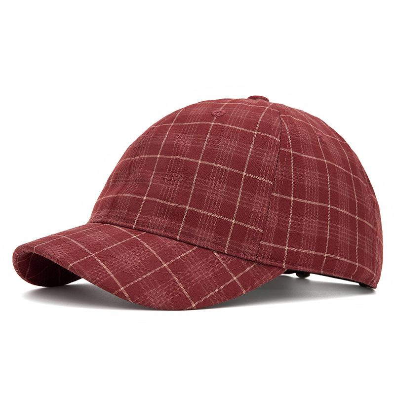 Plaid Short Brim Baseball Cap for Unisex Spring Summer Vintage Cap Outdoor Sun Hat