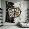 Compass Wall Tapestry Aesthetic Wall Hanging Printed Fabric Blanket Decorative Tapestries for Bedroom Living Room Home Decor
