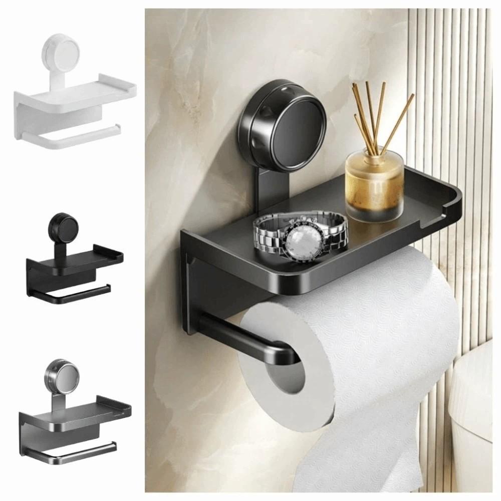 Double Layer Bathroom Paper Holder Suction Cup Toilet Paper Rack Tissue Holder Bathroom