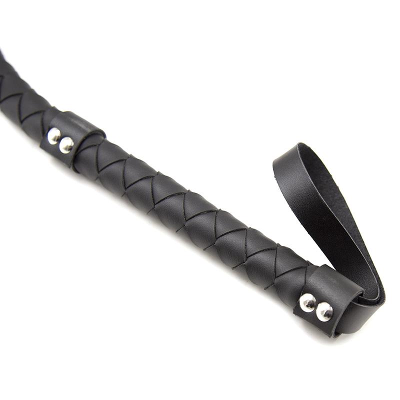 High Quality Pu Leather Pimp Whip Racing Riding Crop Party Flogger Hand Cuffs Queen Black Horse Riding Whip