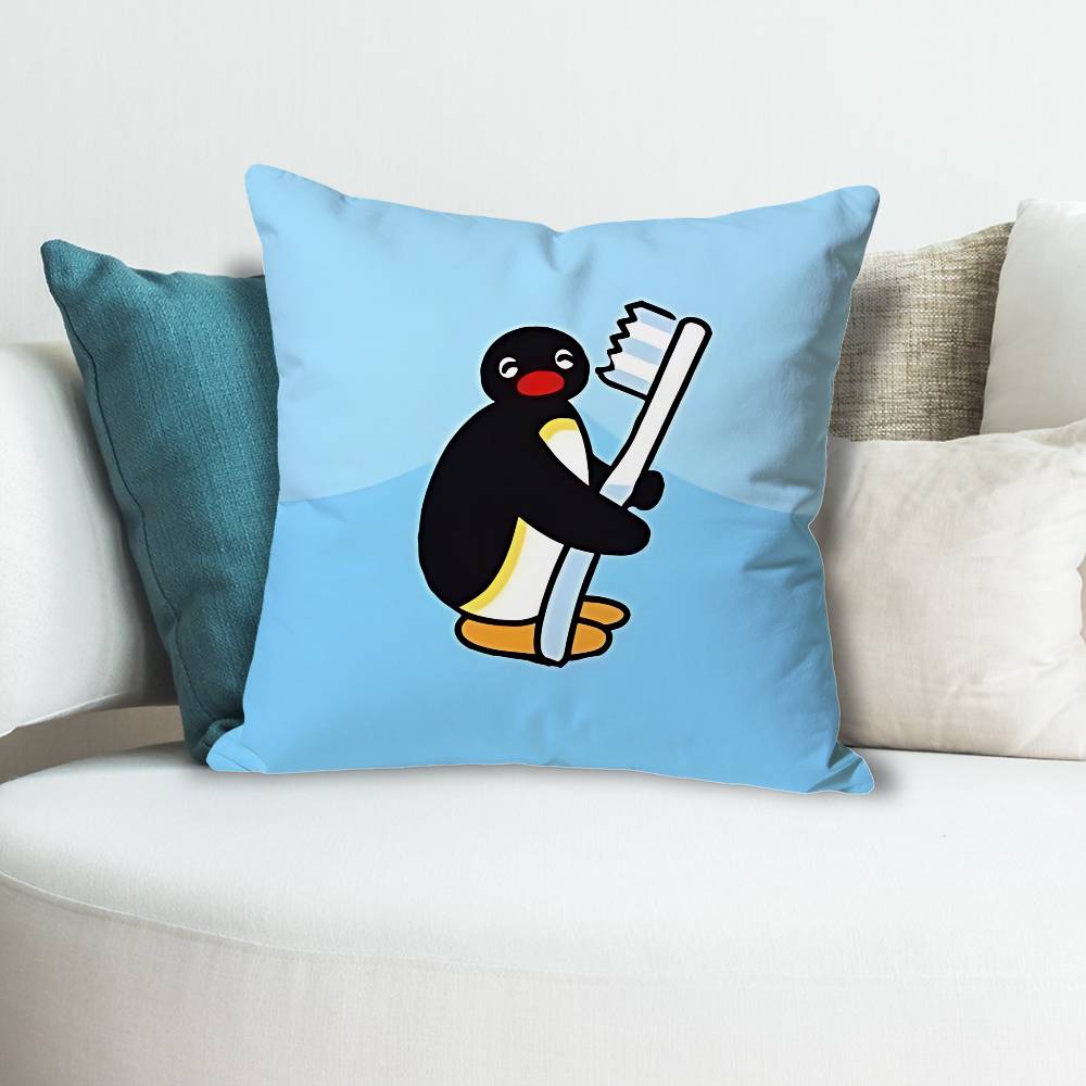 Penguin Cute PPingu Various Sizes Square Pillow Case For Car Home Bedchamber Decor Custom Valentine gift