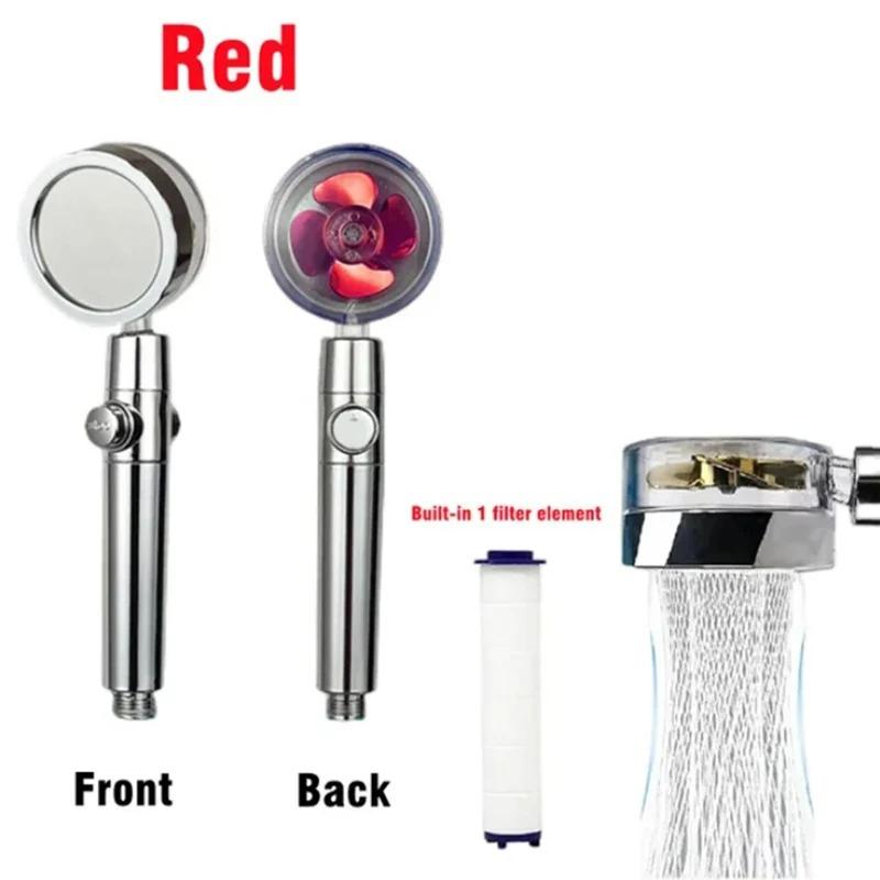 360 Degrees Rotation Turbo Fan Shower Head High Pressure Water Saving Spray Adjustable Showerhead Filters Bathroom Accessories
