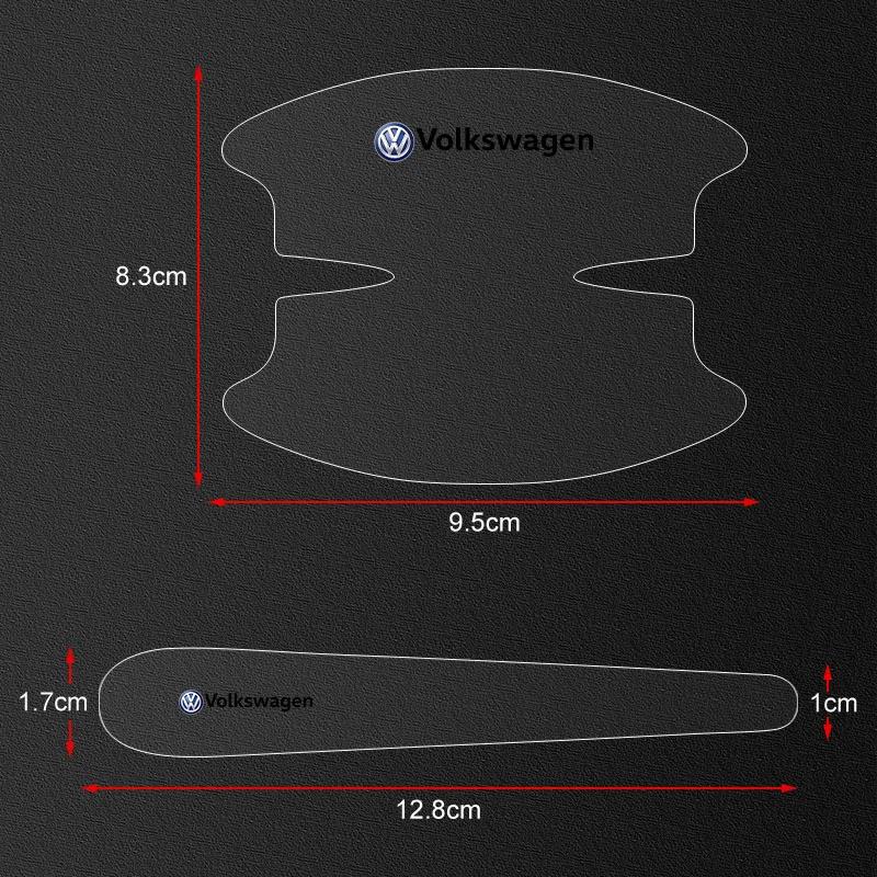 8Pc Transparent Car Door Handle Bowl Anti Scratch Protective 3D Sticker Emblem For VW CC Golf 6 7 GTI Tiguan Passat B5 B6 B7NO4