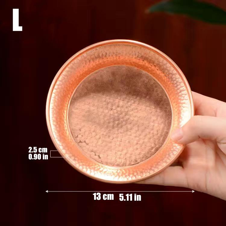 Tibetan Copper Plate 15.4cm Engraving Buddhism Brass Dish Auspicious Tantra Altars For Buddha Tray Desktop Home Gift Decorative