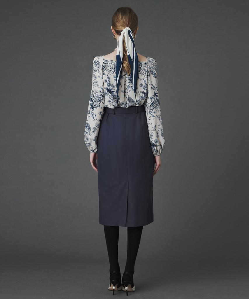Pelimela Rosemary Belt Set Skirt (Blue Grey)