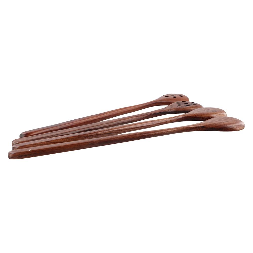 Solid Wood Cooking Utensil for Kitchen Long Handle Scoop Tableware Colander Soup Spoon Stir Spoon