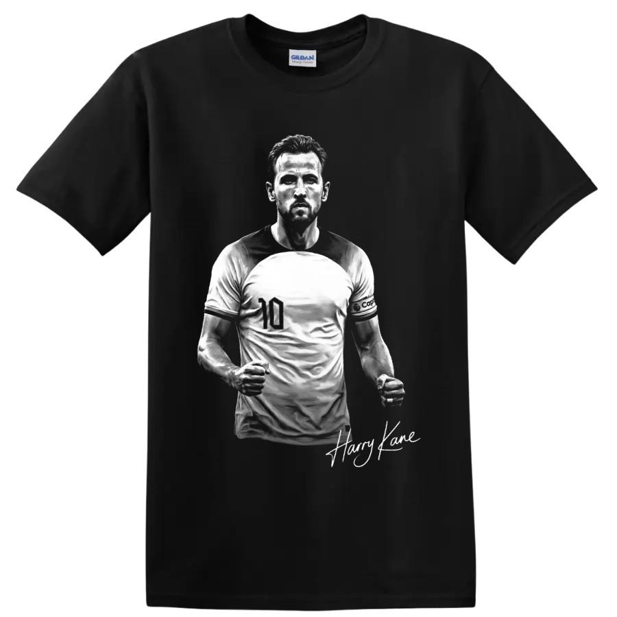 T-shirt da Calcio Harry Kane Giocatore della Nazionale Inglese Ritratto Grafica Artistica Maglietta