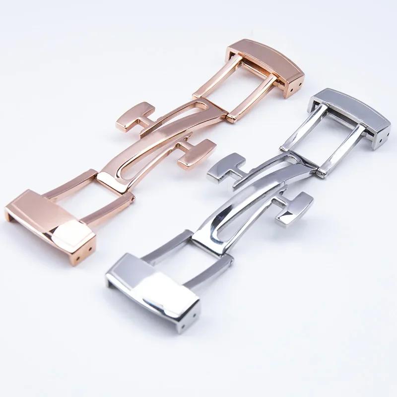 316L Stainless Steel Folding Buckle For Patek Strap For Philippe Butterfly Clasp PP Quality Deployment Button 18mm