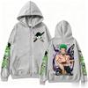 Autumn Fashion Streetwear One Piece Zoro Anime Hoodie Men Women Zip Up Jacket Graphic Print Long Sleeve Casual Hip Hop Pullover