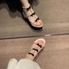Fashion Luxury Bowknot Thick Heel Sandals Women Elegant Ankle Strap Party Shoes Woman 2025 Med Heels Gladiator Sandalias Mujer