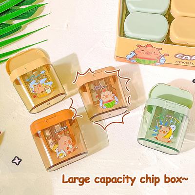 Cartoon Cute Capybara Double Hole Pencil Sharpener Portable Creative Mini Manual Pencil Sharpener Student Stationery Gifts