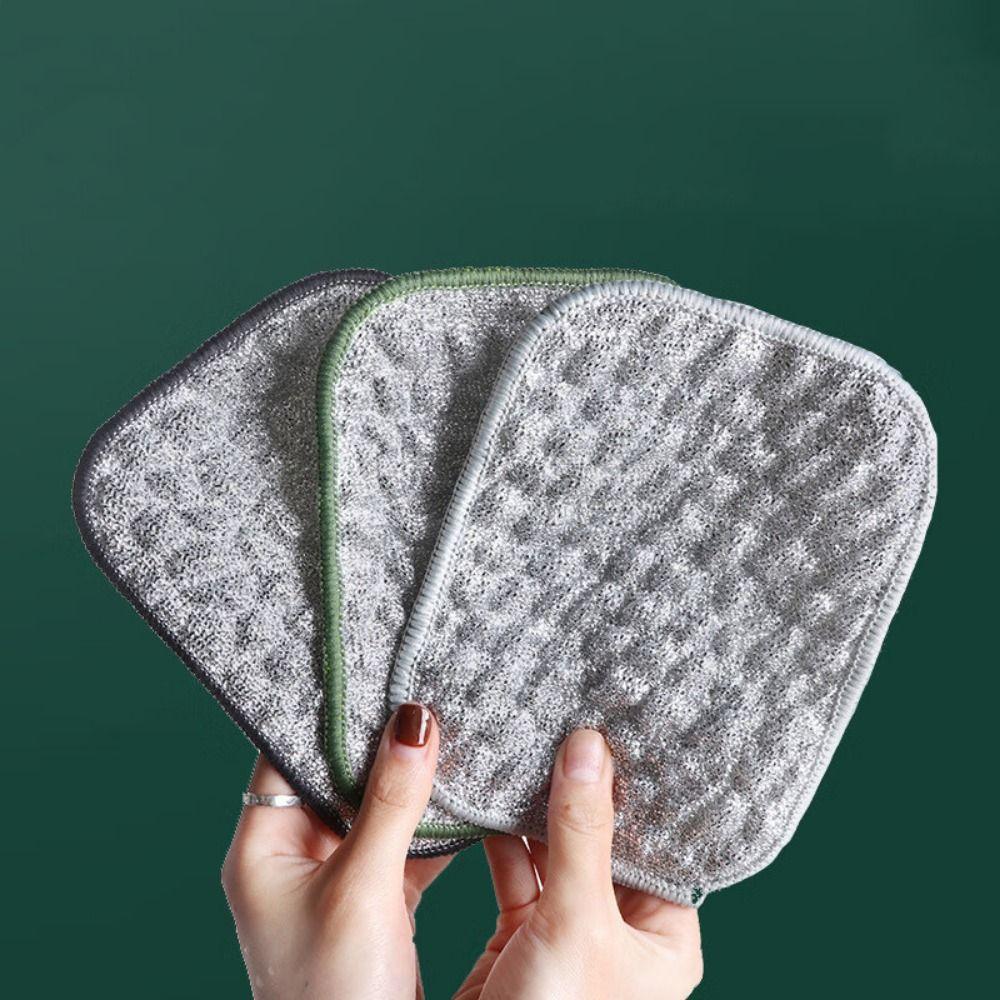 5Pcs Double-Side Dishwashing Sponge Reusable Kitchen Cleaning Cloths Practical Wiping Rags  Home Use