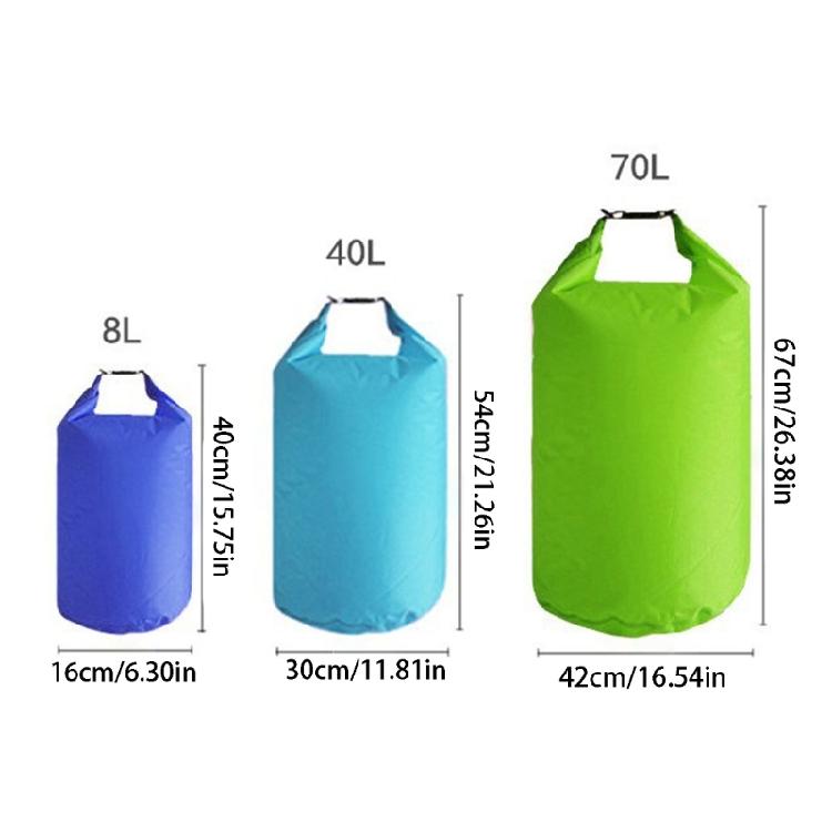 Compact Waterproof Bag 8L 40L 70L Capacity Option With Triple Roll Top For Hiking And Family Water Play
