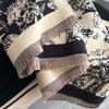 Tropical Jungle Wind Contrasting Colors Double-Sided Imitation Cashmere Scarf Winter High-End Warm Shawl