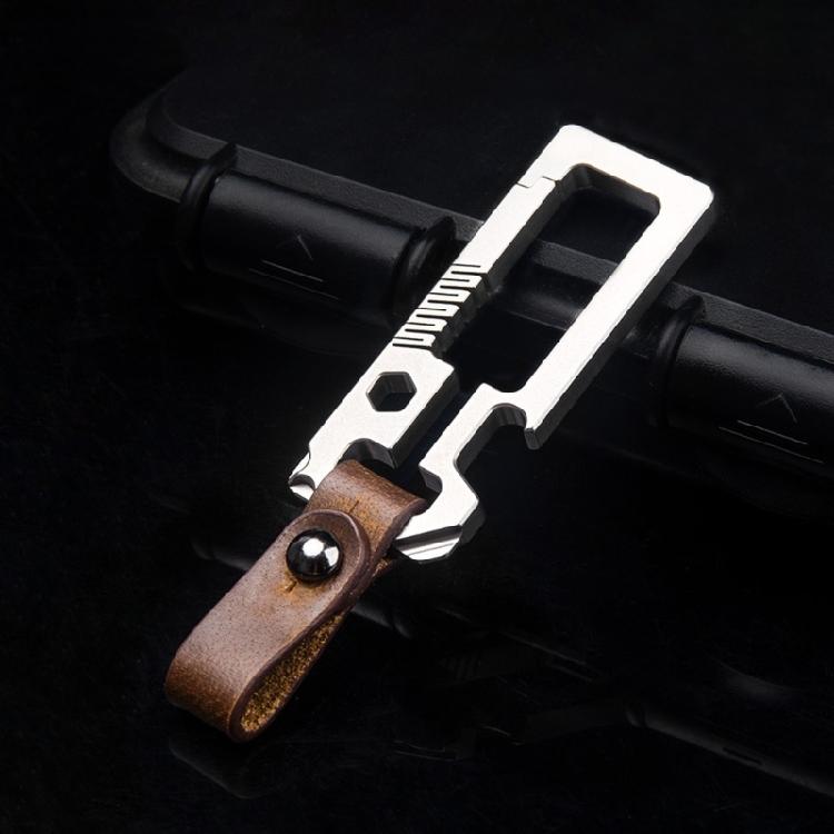 Titaniums Alloy Keychains Clip Waist Hanging Keychain Buckles with Bottle Opener Screwdriver Outdoor Tool Key Holder