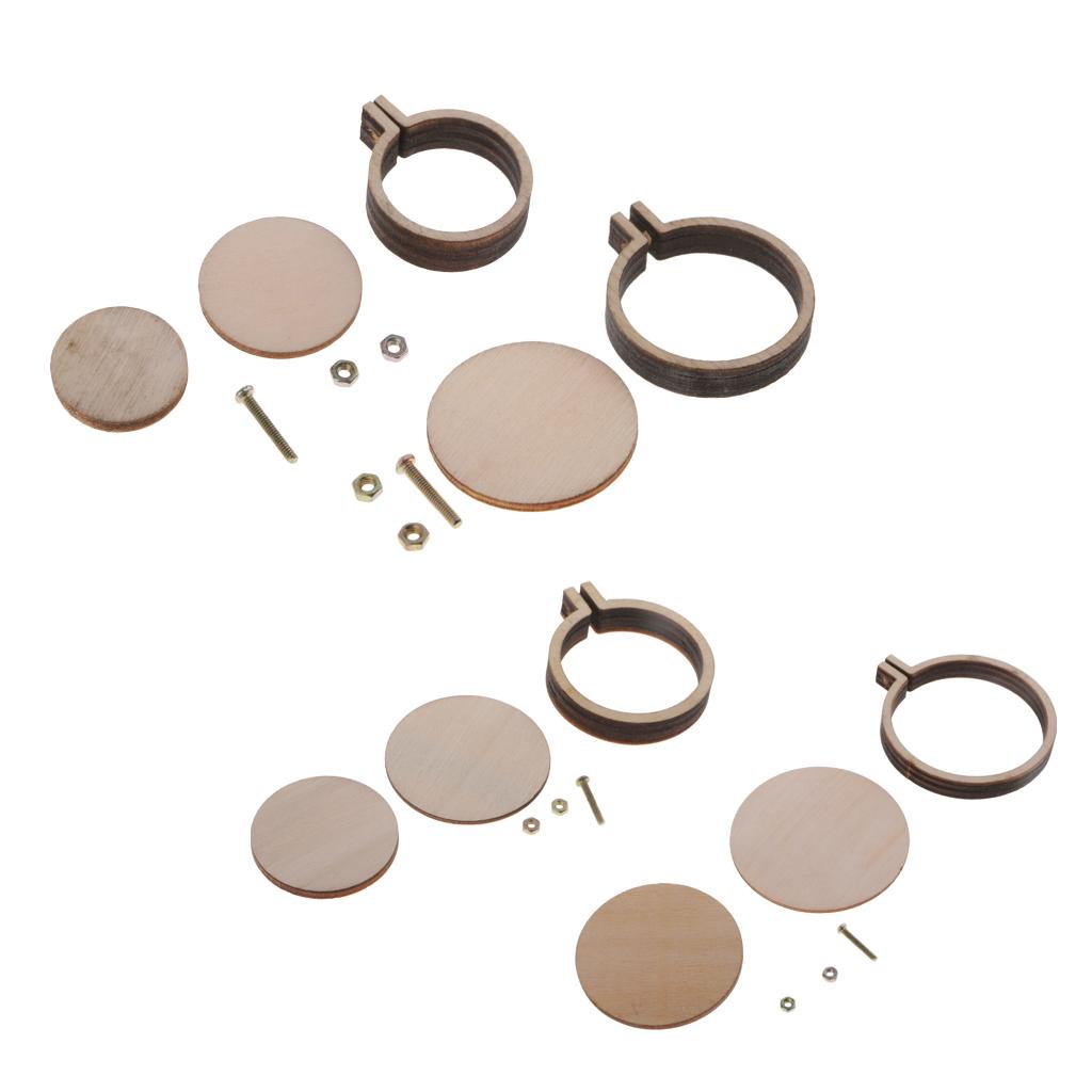 Mini Bastidor de Bordado Redondo de Madeira Moldura de Ponto Cruz para Adultos Artesanato DIY