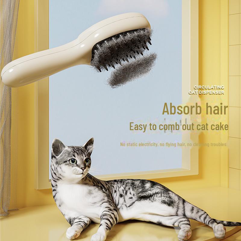 Pet Grooming Massage Comb with One-Button Spray for Cats and Dogs - Effortlessly Removes Loose Hair