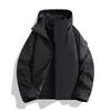 Herren Damen 3-in-1 Abnehmbare Kapuze Outdoorjacke Winddicht Warm Wasserdicht Wander Camping Reise Mantel