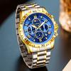 LIGE Top Brand Luxury Watches Men Fashion Multifunction Quartz Wristwatches 30M Waterproof Luminous Steel Mens Watch Reloj