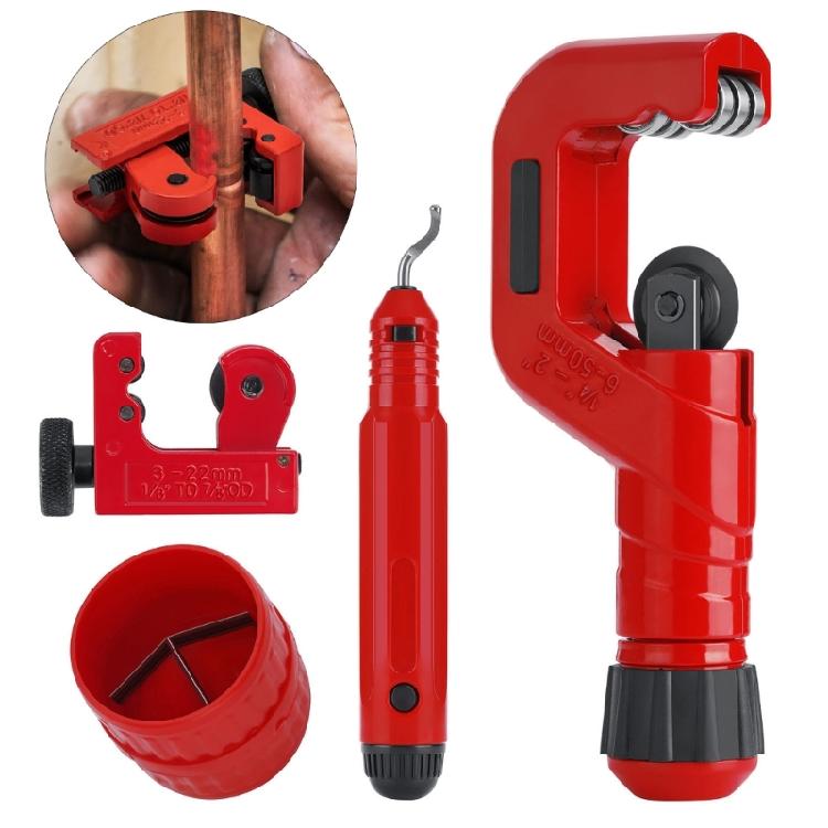 MultiSize Pipe Cutter Set 6-50mm 3-22mm Diameter Capacity Includes Roller Bearing Design For Effortless Operation