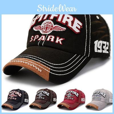 Unisex Cotton Baseball Cap With Embroidered Lettering And Vintage Brim For Outdoor Sun Protection