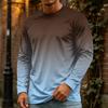 T-shirt da uomo a maniche lunghe con girocollo, top casual in cotone