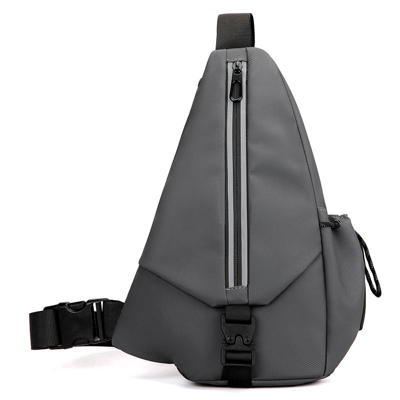 

Мужская светоотражающая нагрудная сумка - Легкая спортивная сумка кросс-боди с передним карманом на молнии (Светоотражающий плечевой слинг для бега/ночного использования) серый