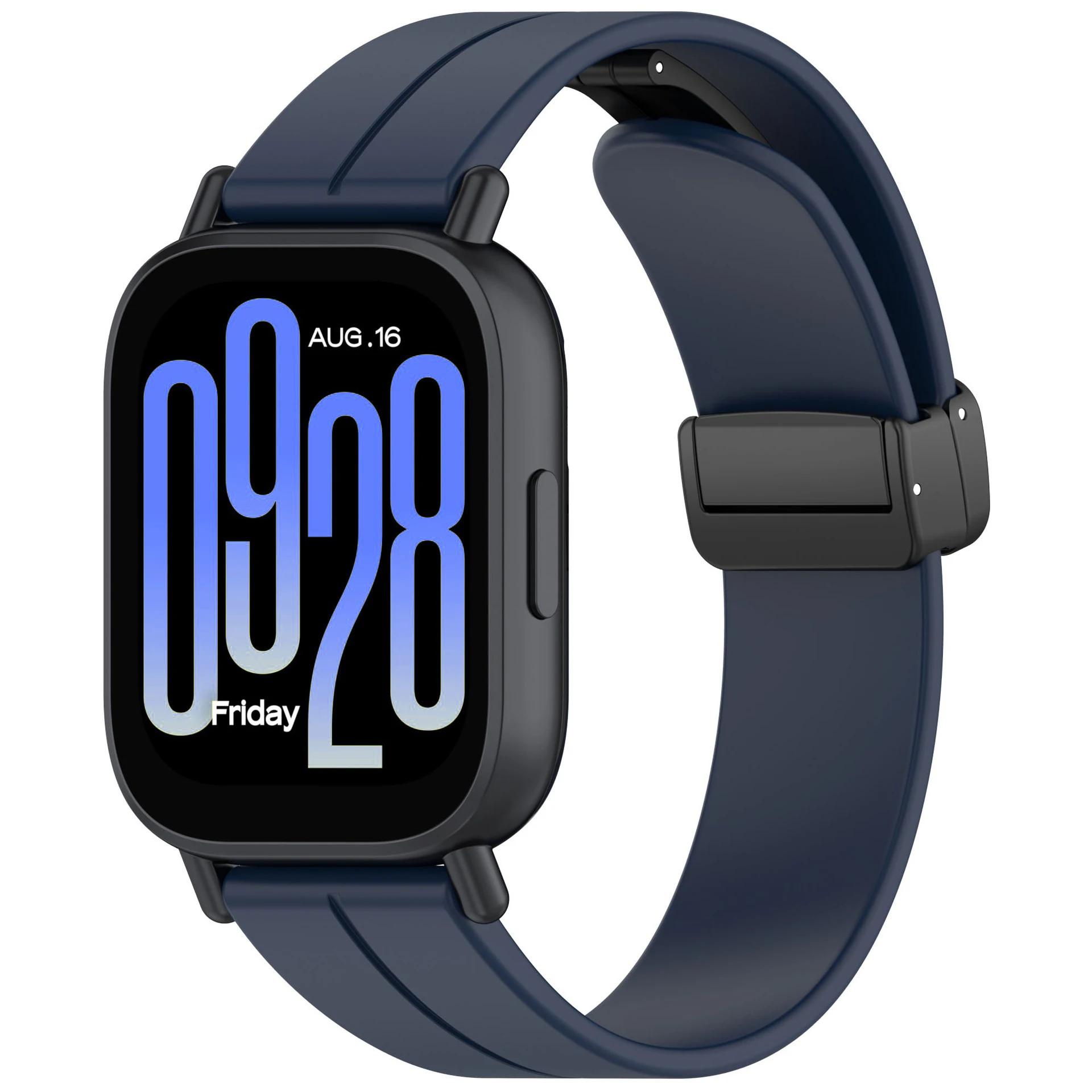 

22mm 20mm Magnetic Buckle Silicone Strap For Redmi Watch 5 Active Sports Bracelet Watchband Redmi Watch 5 Lite Belt Accessories Redmi Watch 5 Lite полуночно-синий