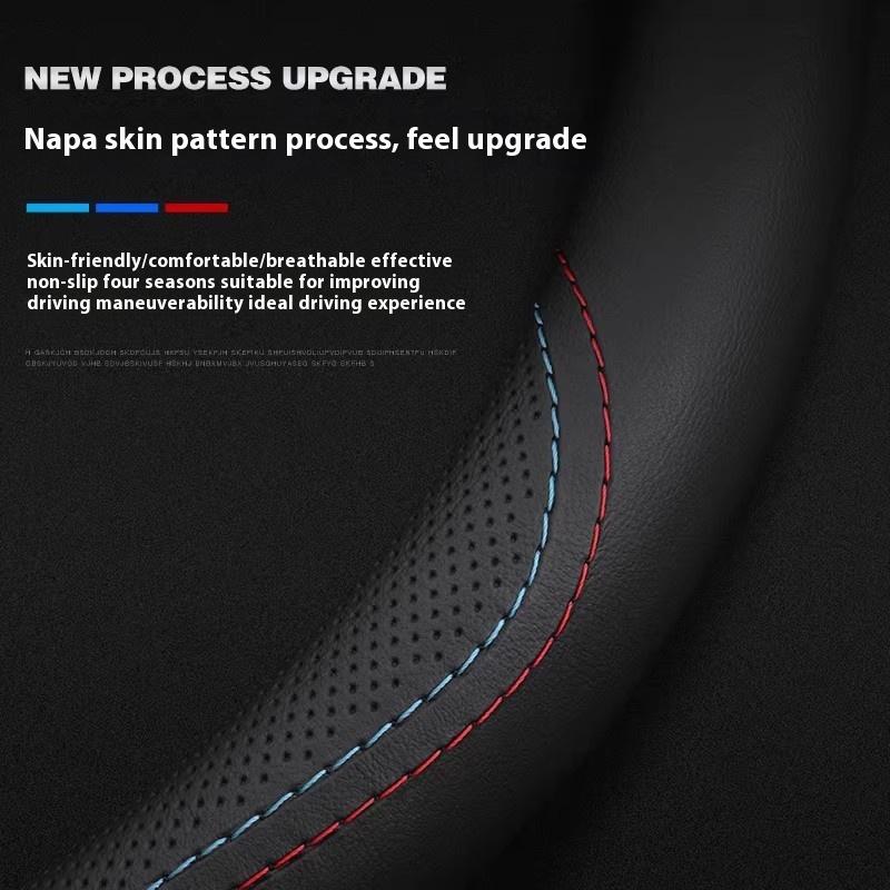 TLIN5 Car Leather Ventilate Anti-Slip Steering Wheel Cover For Suzuki S-Cross Swift SX4 Vitara Jimny Grand-Vitara Baleno Ciaz Samurai