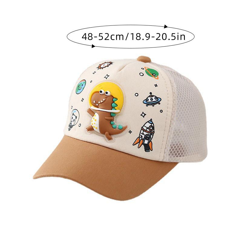 Baby Summer Baseball Cap Cartoon Dinosaur Breathable Mesh Children Sun Visor Hat Outdoor Boys Girls Adjustable Peaked Caps