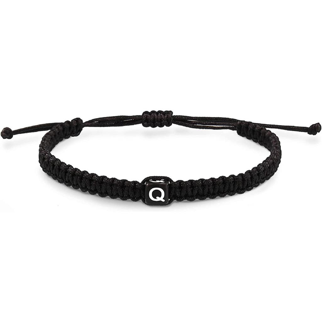 Akrylowa Kwadratowa 26 Literowa Pleciona Bransoletka Styl dla Pary Inicjał Ręcznie robiona Elastyczna Opaska na Nadgarstek