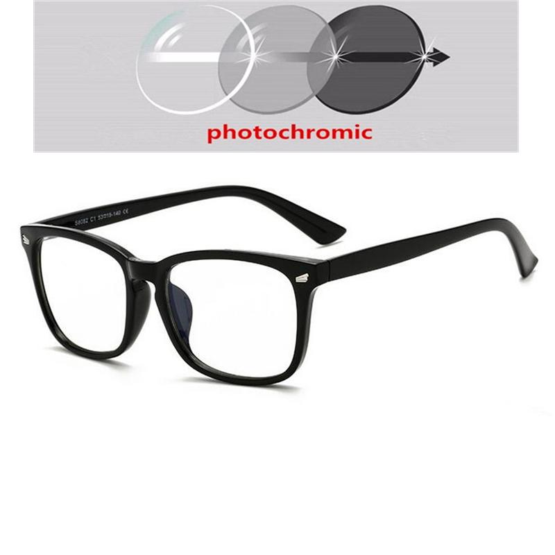 Rice Nails Anti-blue Light Square Computer Glasses for Women Men Short-sight Eyewear PC Prescription 0 to -6.0