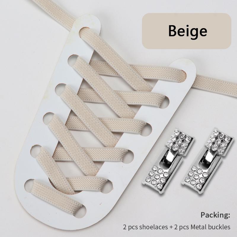 No Tie Shoe Laces Luxurious Diamond Cross Locks Shoelaces Without Ties Elastic Shoe Laces Sneakers Kids Adult Shoes Accessories