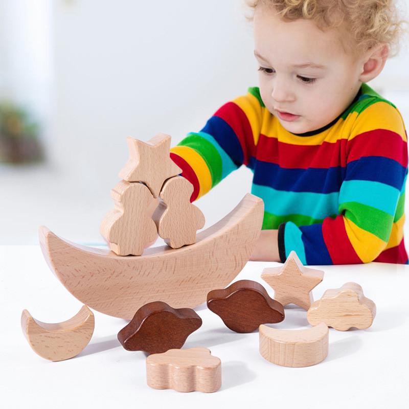 Themed Space Wooden Cognitive Domino Blocks For Children Learning Activities