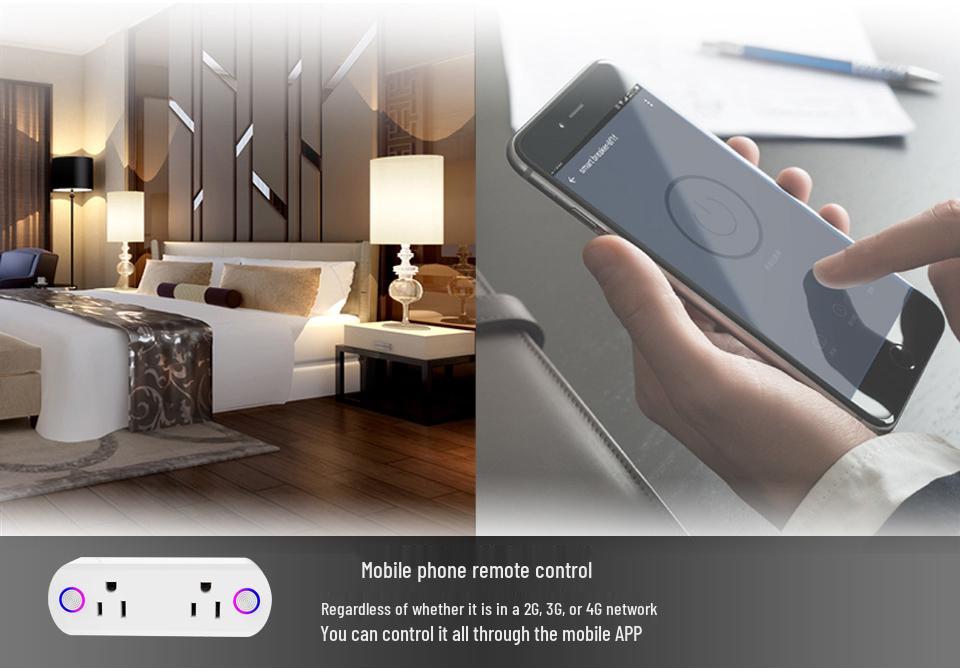 Wi-Fi Graffiti Double Smart Socket with Alexa Voice Control and Remote Timing
