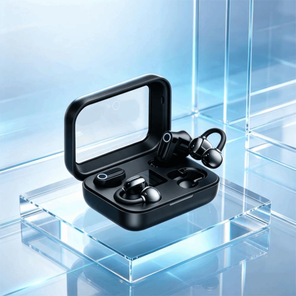 Long Range Wireless Earbuds Noise Reduction Ear Clip Earphones Open Ear Headset Fitness