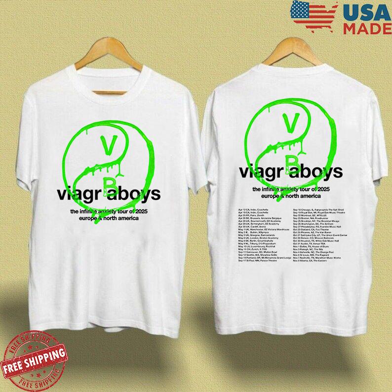 Viagra Boys Группа The Infinite Anxiety Тур 2025 Футболка Полный Размер S-5XL Унисекс Футболка XXL