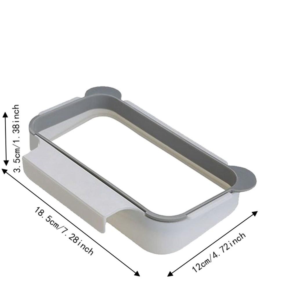2PCS Stylish Plastic Garbage Bag Holder 7.28in×4.72in×1.38in Grey Hanging Trash Can Trash Bag Holder For Kitchen