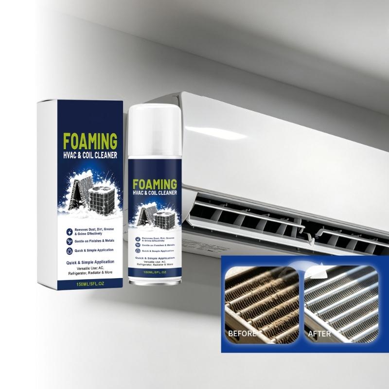 Professional Air Conditioner Foaming Coil Cleaner 150ML Gentle On Coils for Efficient Removing Stubborn Grimes