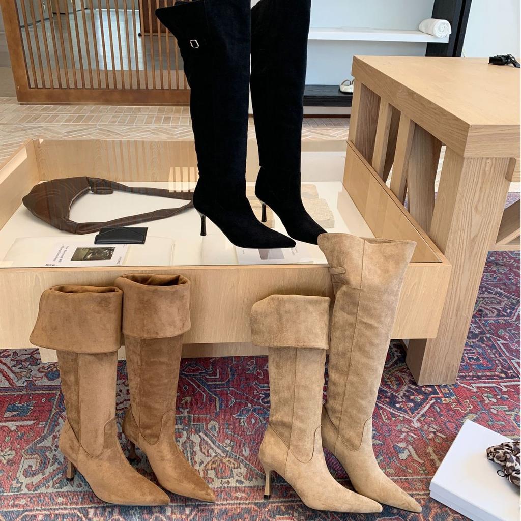 High-heeled French Pointed Toe Over the Knee Boots Women's Boots 2025 Autumn and Winter New Two-wear Tall Fashion Stacking Boots