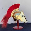 Spartan Helmet  Golden King Leonidas 300 Movie Authentic Replica Steel Knight Helmet with Wooden Stand