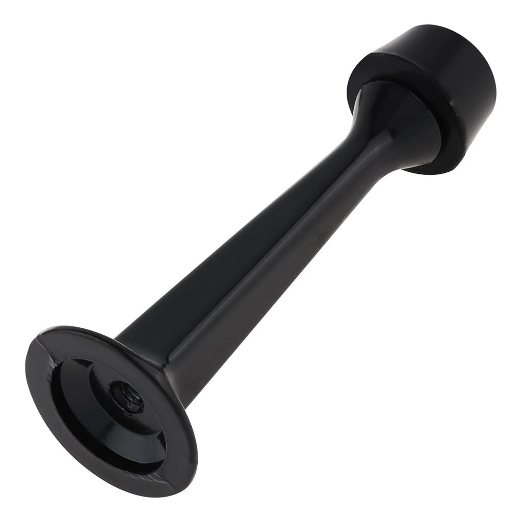 Black Silver Adjustable Heavy Duty Door Stopper Rigid Design Soft Rubber Tips Wall Protector Universal